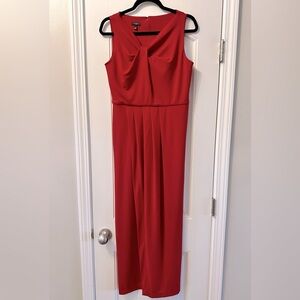 Talbots Red 4P Twist Knot Sleeveless Maxi Dress